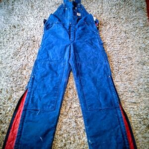 Men's Blue Work Overalls with Red Lining